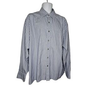 Alexander Julian Private Reserve XXL‎ Shirt Blue Stripe Italian Cotton